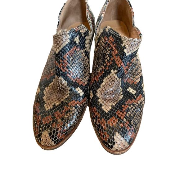Madewell Leather Upper Snake Skin Print Size 6.5 Women's Bootie - Picture 1 of 9